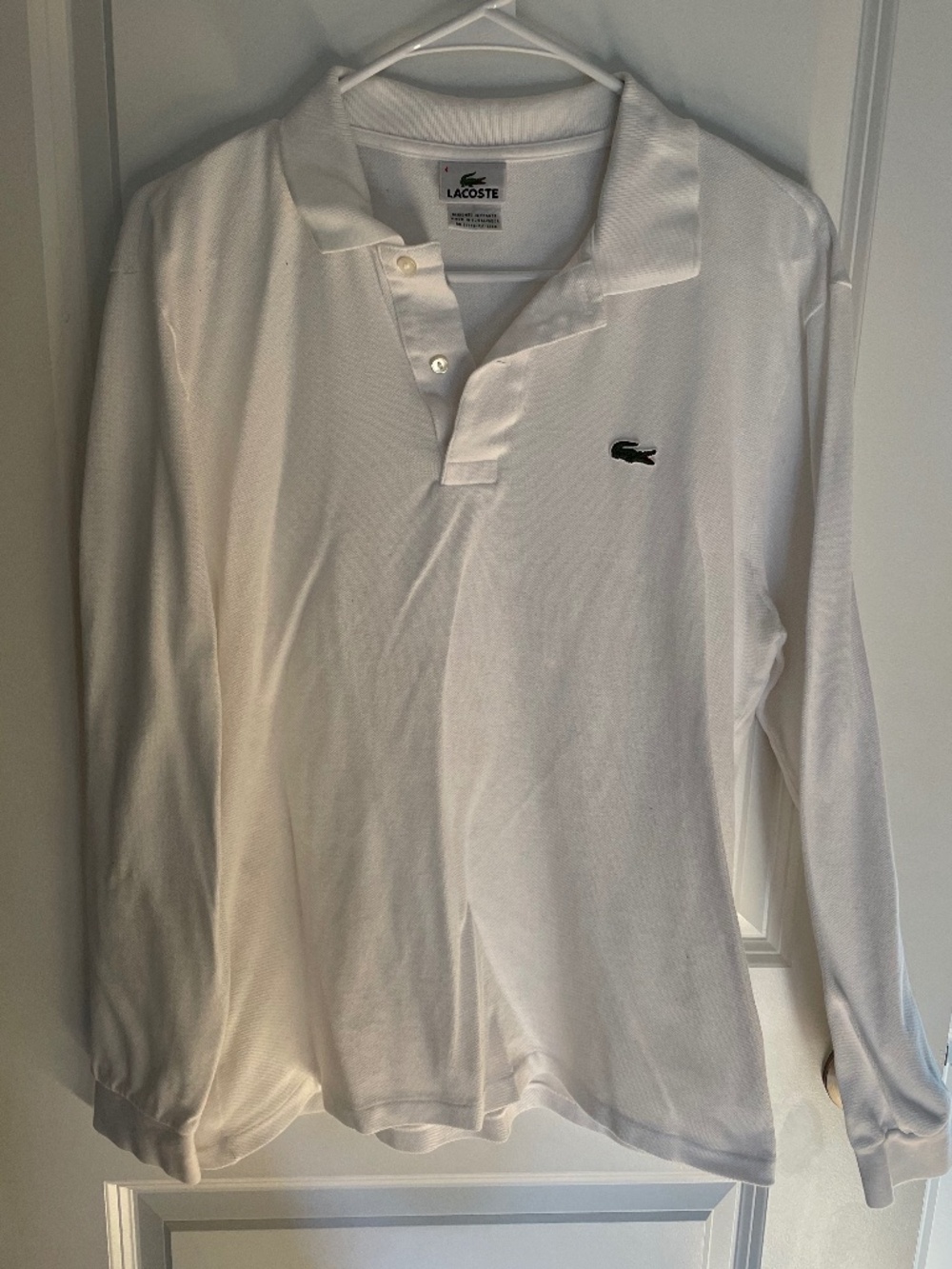 Lacoste white collar shirt